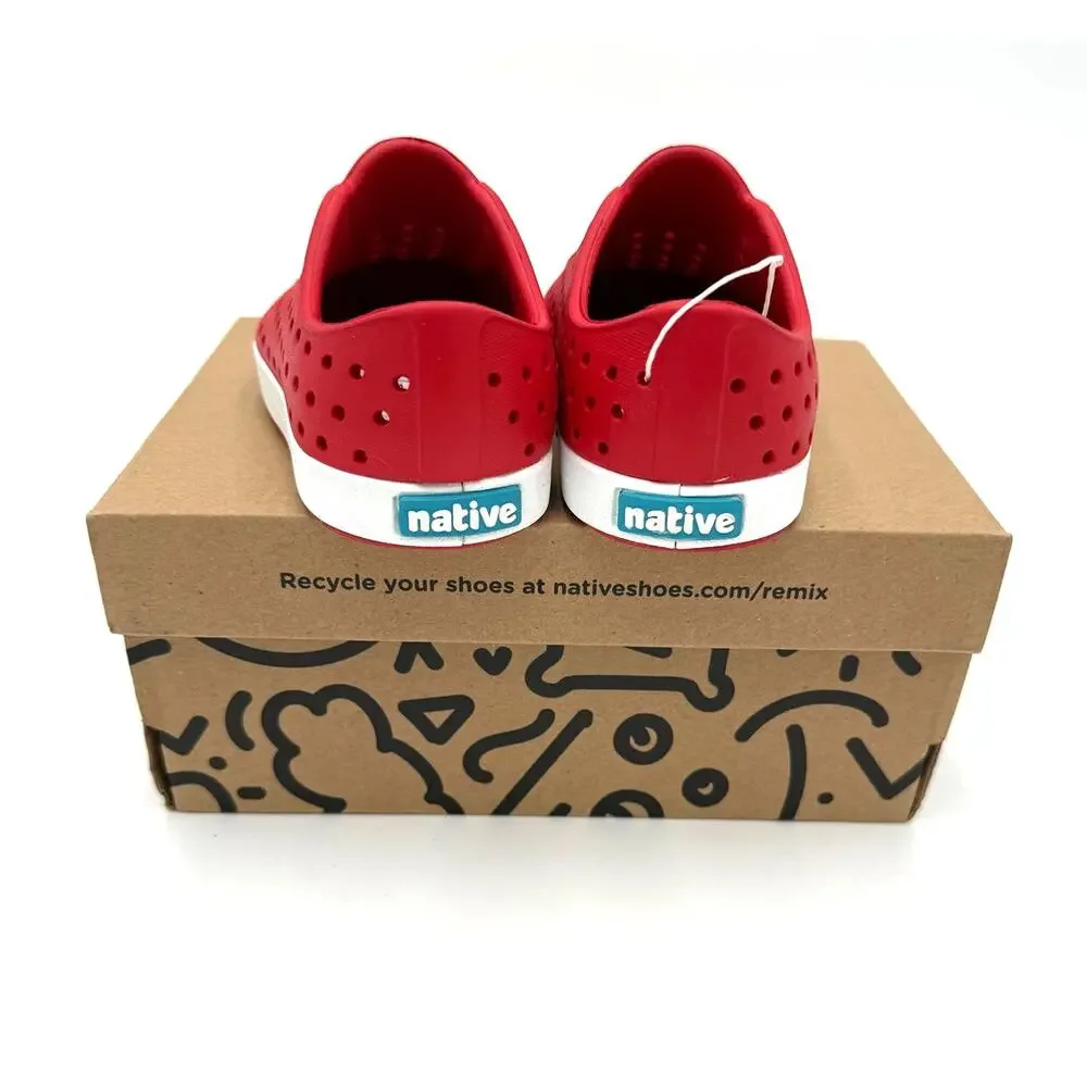 NEW Native Jefferson Child Shoes - Torch Red/Shell White - c6 (toddler 6)